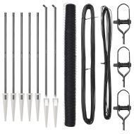 Стълб за ограда. Сив 10 x 1,5 м (50 мм мрежа) Стомана и PVC