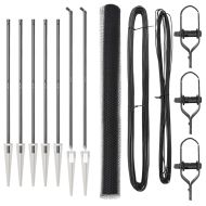 Стълб за ограда. Сив 10 x 1,6 м (13 мм мрежа) Стомана и PVC