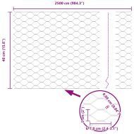 Стълб за ограда. Сив 25 x 0,4 м (50 мм мрежа) Стомана и PVC