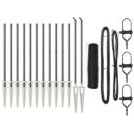 Стълб за ограда. Сив 25 x 0,6 м (36 мм мрежа) Стомана и PVC