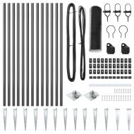 Стълб за ограда. Сив 25 x 0,8 м (мрежа 13 мм) Стомана и PVC