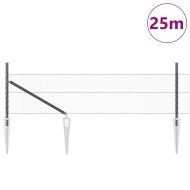 Стълб за ограда. Сив 25 x 0,8 м (мрежа 13 мм) Стомана и PVC