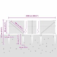 Стълб за ограда. Сив 25 x 0,8 м (мрежа 13 мм) Стомана и PVC