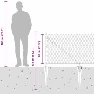 Стълб за ограда. Сив 25 x 0,8 м (25 мм мрежа) Стомана и PVC