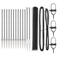 Стълб за ограда. Сив 25 x 1,2 м (13 мм мрежа) Стомана