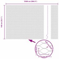 Стълб за ограда. Сив 25 x 1,4 м (13 мм мрежа) Стомана и PVC