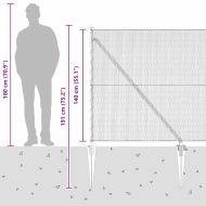 Стълб за ограда. Сив 25 x 1,4 м (13 мм мрежа) Стомана и PVC