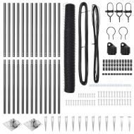 Стълб за ограда. Сив 25 x 1,4 м (мрежа 36 мм) Стомана и PVC