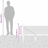 Стълб за ограда. Сив 50 x 0,5 м (13 мм мрежа) Стомана и PVC
