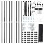Стълб за ограда. Сив 50 x 0,5 м (25 мм мрежа) Стомана и PVC