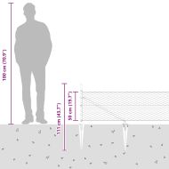 Стълб за ограда. Сив 50 x 0,5 м (36 мм мрежа) Стомана и PVC