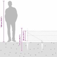 Стълб за ограда. Сив 50 x 0,5 м (50 мм мрежа) Стомана и PVC