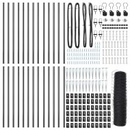 Стълб за ограда. Сив 50 x 0,6 м (36 мм мрежа) Стомана и PVC