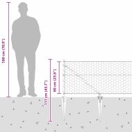 Стълб за ограда. Сив 50 x 0,6 м (50 мм мрежа) Стомана и PVC