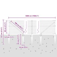 Стълб за ограда. Сив 50 x 0,8 м (25 мм мрежа) Стомана и PVC