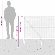 Стълб за ограда. Сив 50 x 1 м (25 мм мрежа) Стомана и PVC