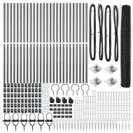 Стълб за ограда. Сив 50 x 1,4 м (50 мм мрежа) Стомана и PVC