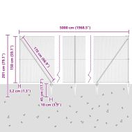 Стълб за ограда. Сив 50 x 1,5 м (мрежа 13 мм) Стомана и PVC