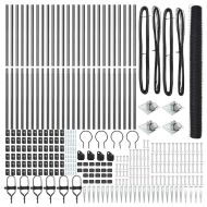 Стълб за ограда. Сив 50 x 1,6 м (36 мм мрежа) Стомана и PVC