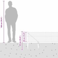 Стълб за ограда. Сив 100 x 0,4 м (25 мм мрежа) Стомана и PVC
