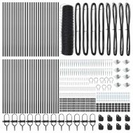 Стълб за ограда. Сив 100 x 0,4 м (50 мм мрежа) Стомана и PVC