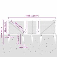 Стълб за ограда. Сив 100 x 0,6 м (решетка 13 мм) Стомана и PVC