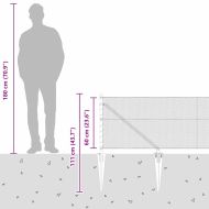 Стълб за ограда. Сив 100 x 0,6 м (решетка 13 мм) Стомана и PVC