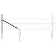 Стълб за ограда. Сив 100 x 0,8 м (25 мм мрежа) Стомана и PVC