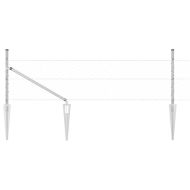 Стълб за ограда. Сребрист 10 x 0,4 м (50 мм мрежа) Стомана