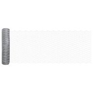 Стълб за ограда. Сребрист 10 x 0,6 м (36 мм мрежа) Стомана