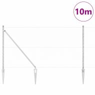 Стълб за ограда. Сребрист 10 x 1 м (25 мм мрежа) Стомана