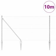 Стълб за ограда. Сребрист 10 x 1,2 м (36 мм мрежа) Стомана