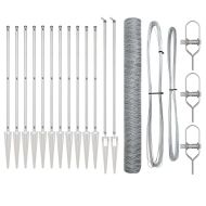 Стълб за ограда. Сребрист 10 x 1,2 м (50 мм мрежа) Стомана