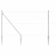 Стълб за ограда. Сребрист 10 x 1,2 м (50 мм мрежа) Стомана