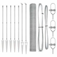 Стълб за ограда. Сребрист 10 x 1,4 м (13 мм мрежа) Стомана