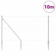 Стълб за ограда. Сребрист 10 x 1,4 м (мрежа 50 мм) Стомана