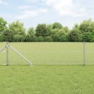 Стълб за ограда. Сребрист 25 x 0,6 м (мрежа 13 мм) Стомана