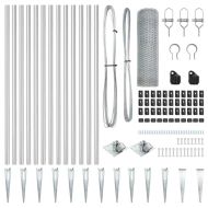 Стълб за ограда. Сребрист 25 x 0,8 м (мрежа 13 мм) Стомана