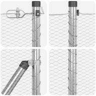 Стълб за ограда. Сребрист 25 x 0,8 м (мрежа 13 мм) Стомана