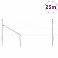 Стълб за ограда. Сребрист 25 x 0,8 м (50 мм мрежа) Стомана