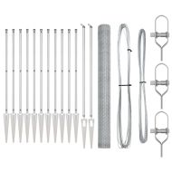 Стълб за ограда. Сребрист 25 x 1,5 м (13 мм мрежа) Стомана