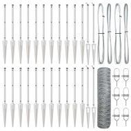 Стълб за ограда. Сребрист 50 x 1 м (50 мм мрежа) Стомана