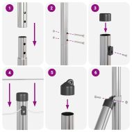 Стълб за ограда. Сребрист 50 x 1,4 м (36 мм мрежа) Стомана