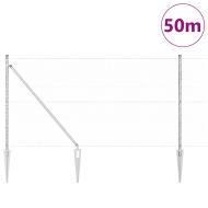 Стълб за ограда. Сребрист 50 x 1,4 м (50 мм мрежа) Стомана