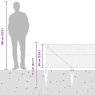 Стълб за ограда. Сребрист 100 x 0,6 м (25 мм мрежа) Стомана