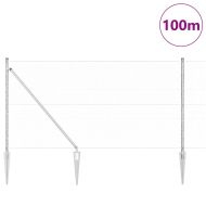 Стълб за ограда. Сребрист 100 x 1 м (36 мм мрежа) Стомана