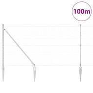 Стълб за ограда. Сребрист 100 x 1 м (50 мм мрежа) Стомана