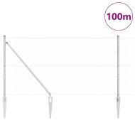 Стълб за ограда. Сребрист 100 x 1,4 м (25 мм мрежа) Стомана