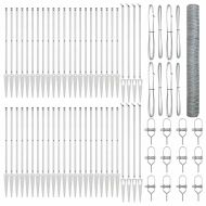 Стълб за ограда. Сребрист 100 x 1,4 м (мрежа 36 мм) Стомана