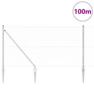 Стълб за ограда. Сребрист 100 x 1,4 м (мрежа 36 мм) Стомана